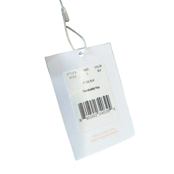 Andie Swim The Waikiki Top Black Ribbed Glitter Size Large - Picture 6 of 8